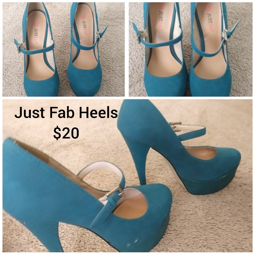 Just Fab teal heels